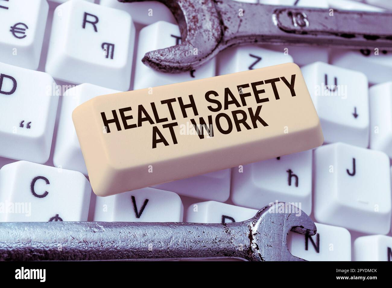 Cartello con la scritta "Salute e sicurezza sul lavoro". Word per procedure sicure prevenire gli incidenti evitare il pericolo Foto Stock