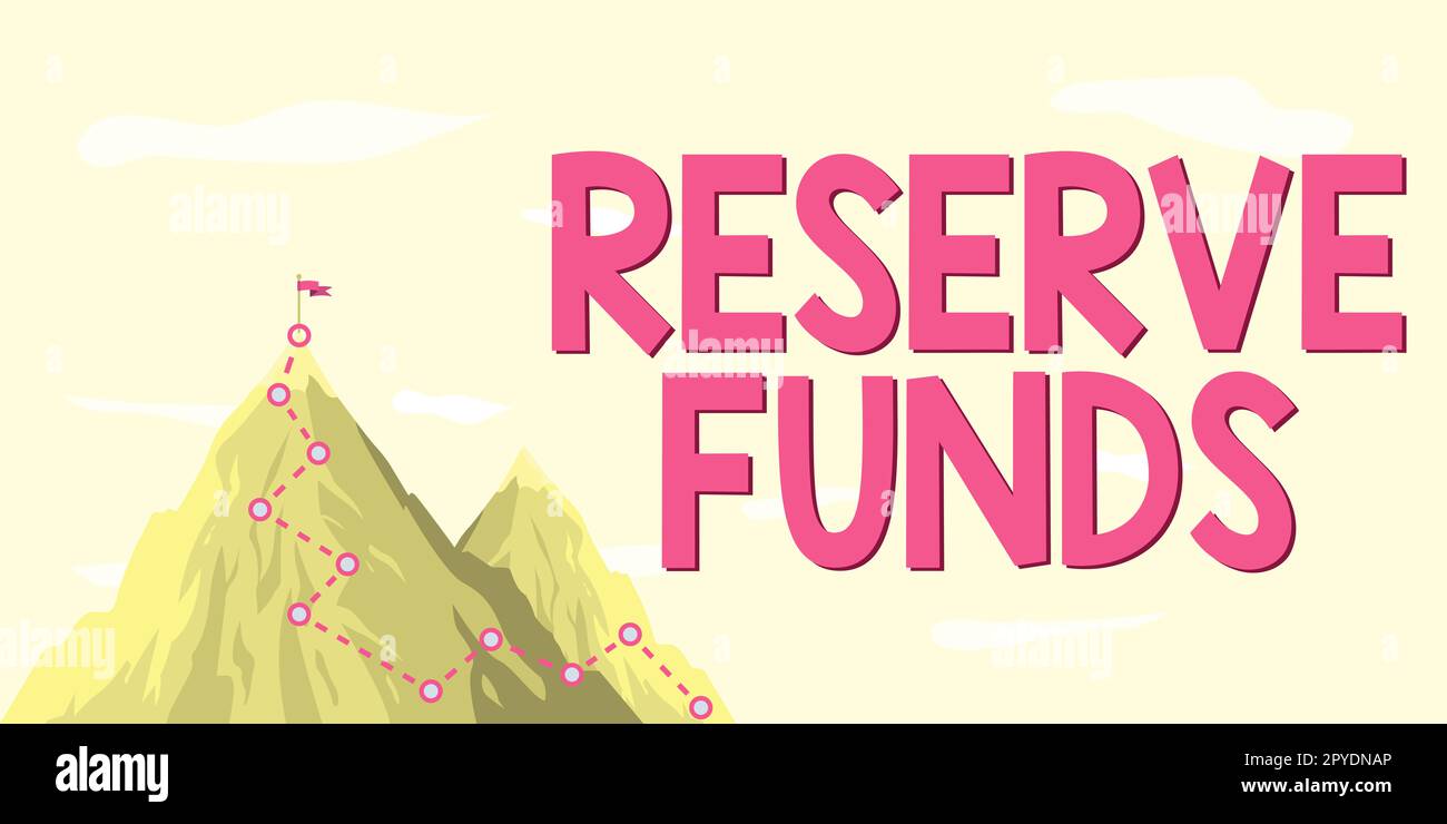 Scrittura a mano di fondi di riserva. Parola per soldi liberati dalla banca per sostenere il piano di affari fallito Foto Stock