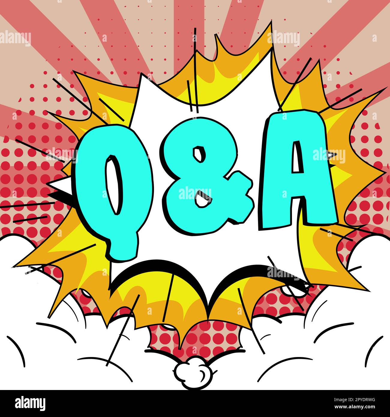 Cartello di testo che mostra Q A. idea aziendale definita come domande e risposte Foto Stock