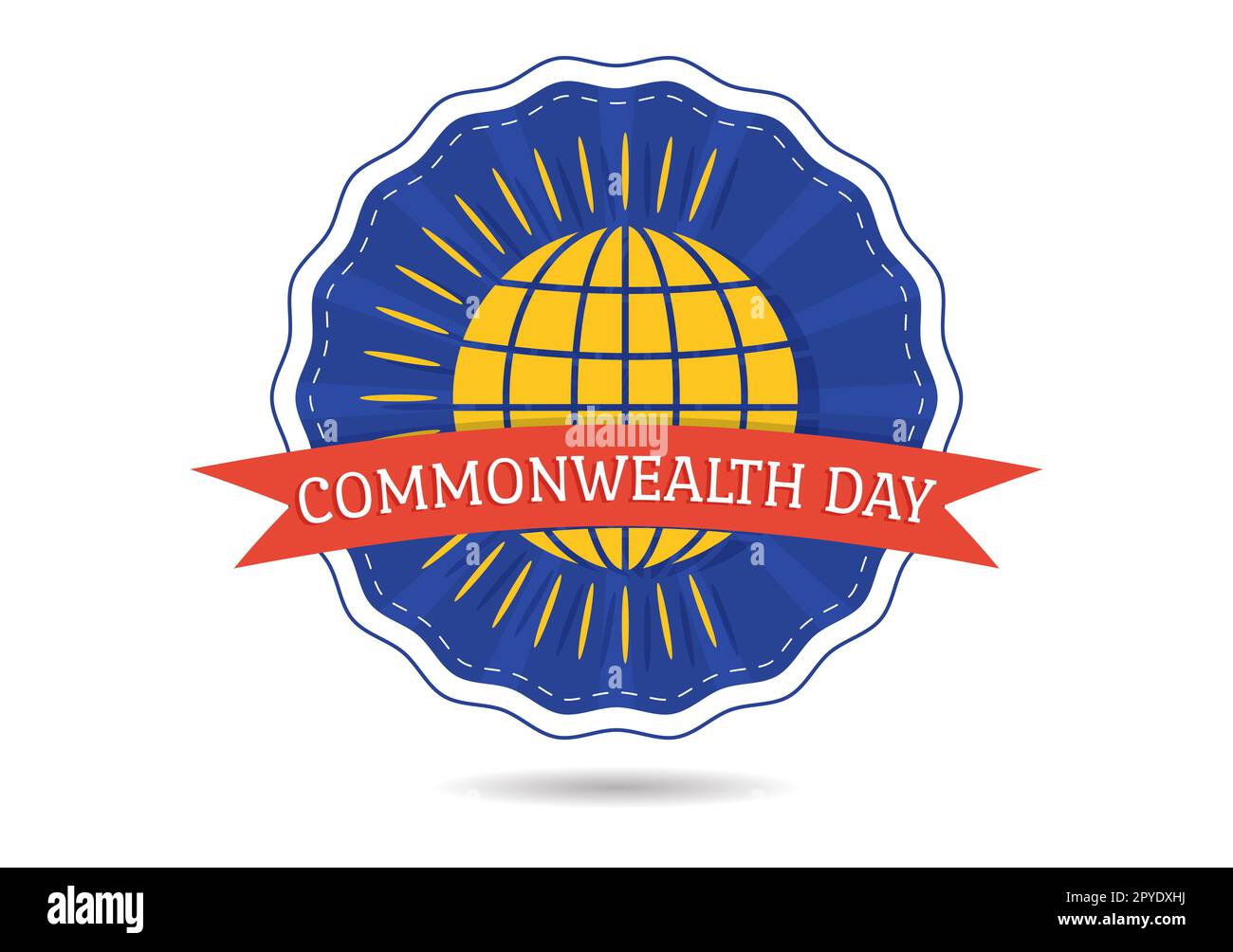 Giornata del Commonwealth of Nations su 24 maggio Illustrazione con aiuta attività di guida da organizzazioni comuni in modelli piatti disegnati a mano Foto Stock