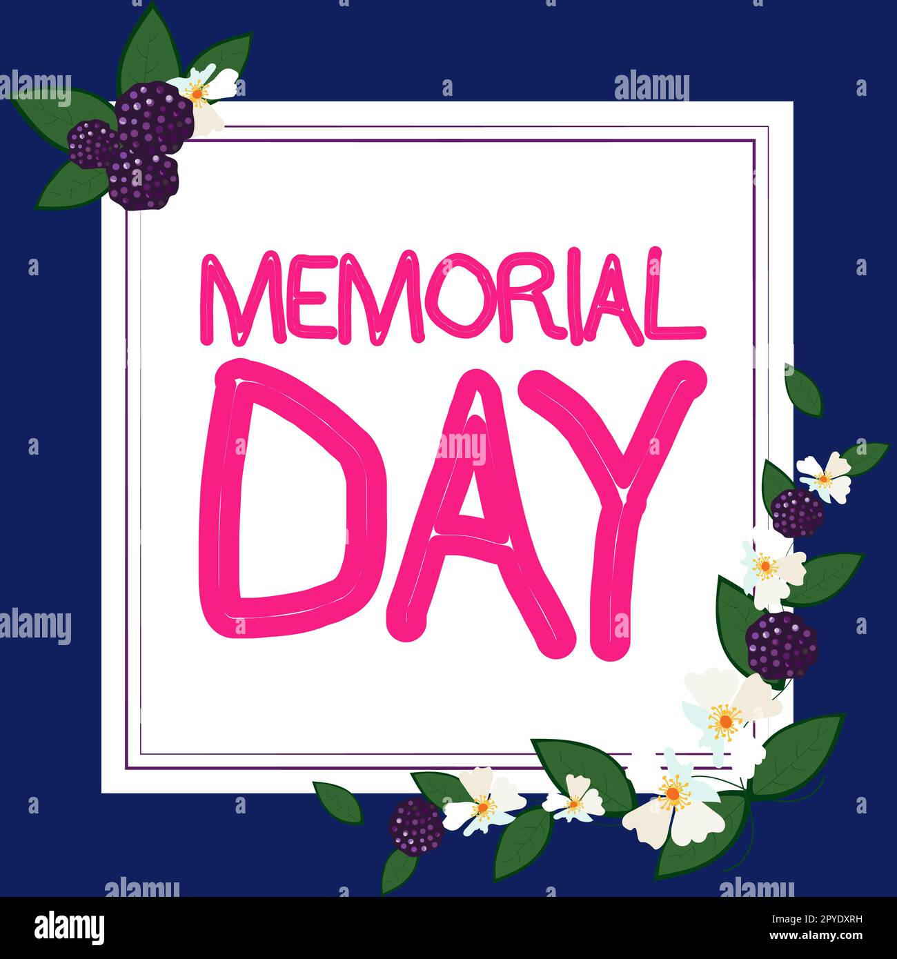 Didascalia di testo che presenta il Memorial Day. Parola per onorare e ricordare coloro che sono morti nel servizio militare Foto Stock