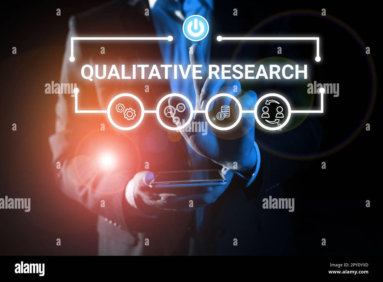 Testo che mostra ispirazione Ricerca qualitativa. Business Concept certificato per svolgere un lavoro competente con esperienza Foto Stock