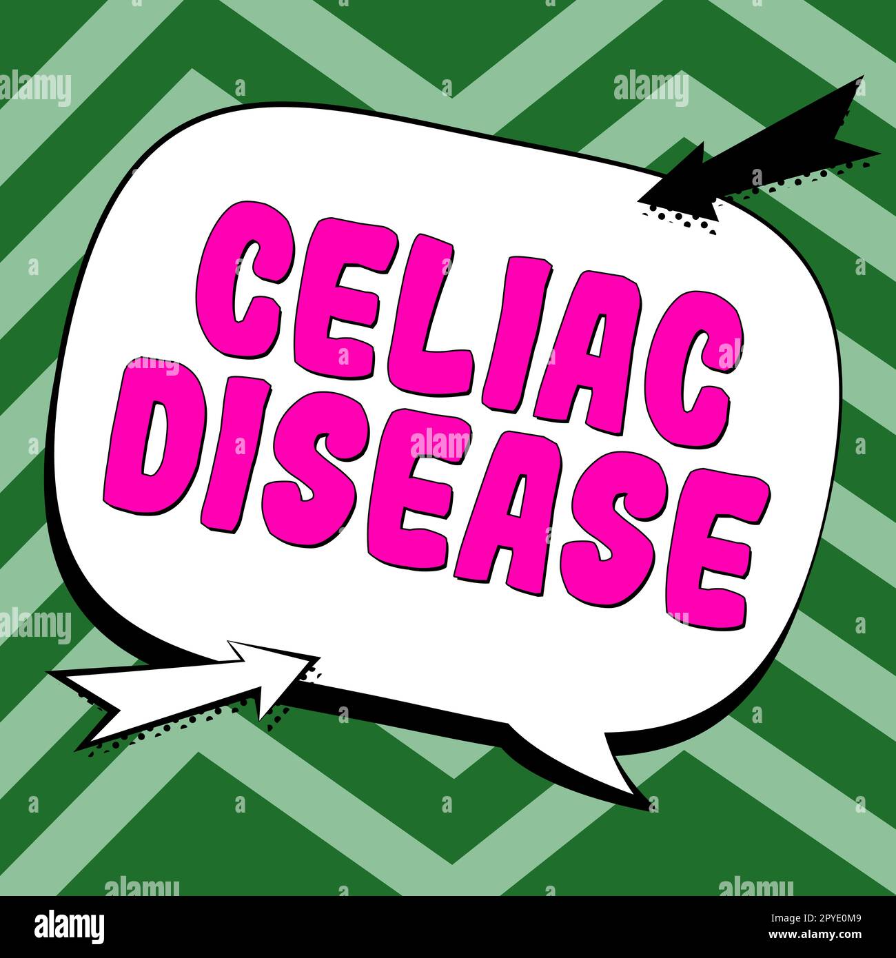 Segno che mostra la malattia celiaca. Approccio aziendale l'intestino tenue è ipersensibile al problema della digestione con glutine Foto Stock