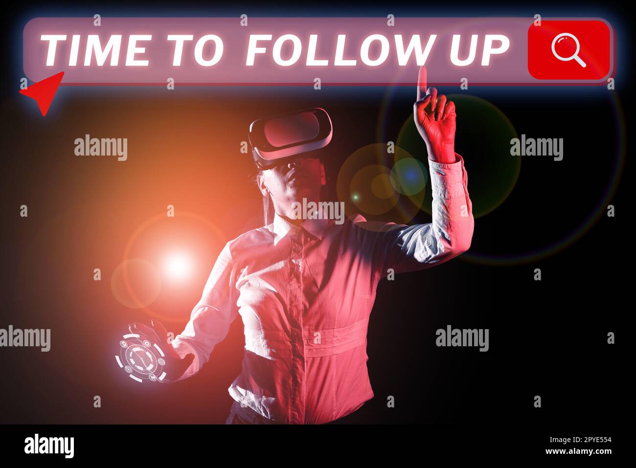 Scrittura a mano segno tempo di follow-up. Idea aziendale richiesta dell'attività precedente o continuazione delle informazioni Foto Stock