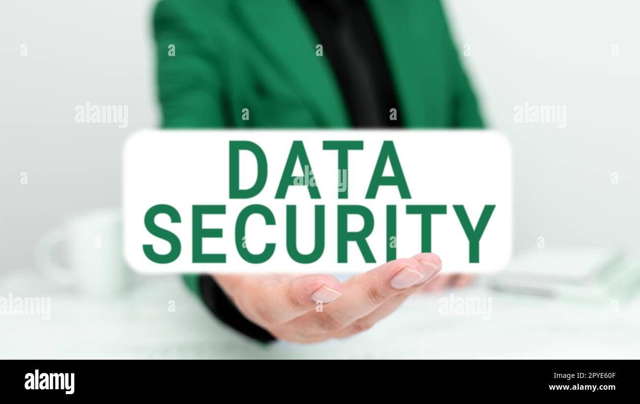 Didascalia concettuale sicurezza dei dati. Word scritto su Confidentiality Disk Encryption Backup Password Shielding Foto Stock