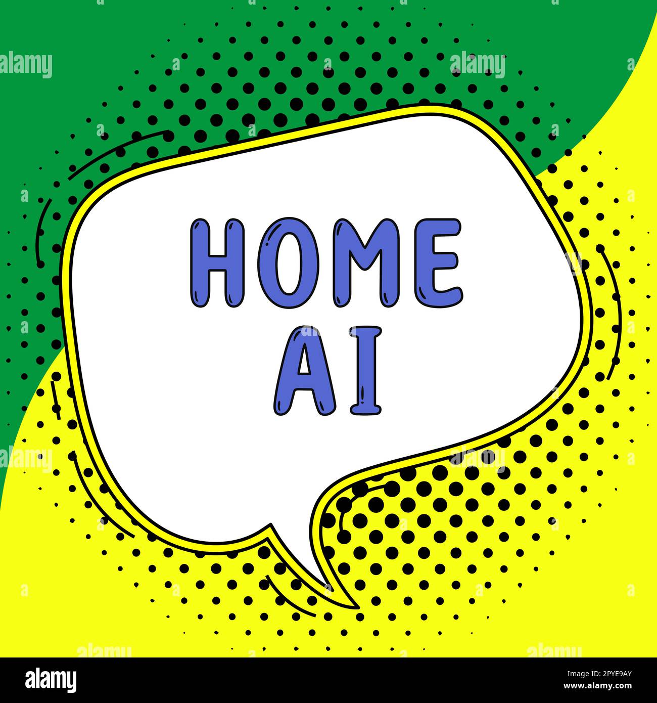 Visualizzazione concettuale Home ai. Panoramica aziendale soluzione per la casa che consente di automatizzare la maggior parte dei componenti elettronici Foto Stock