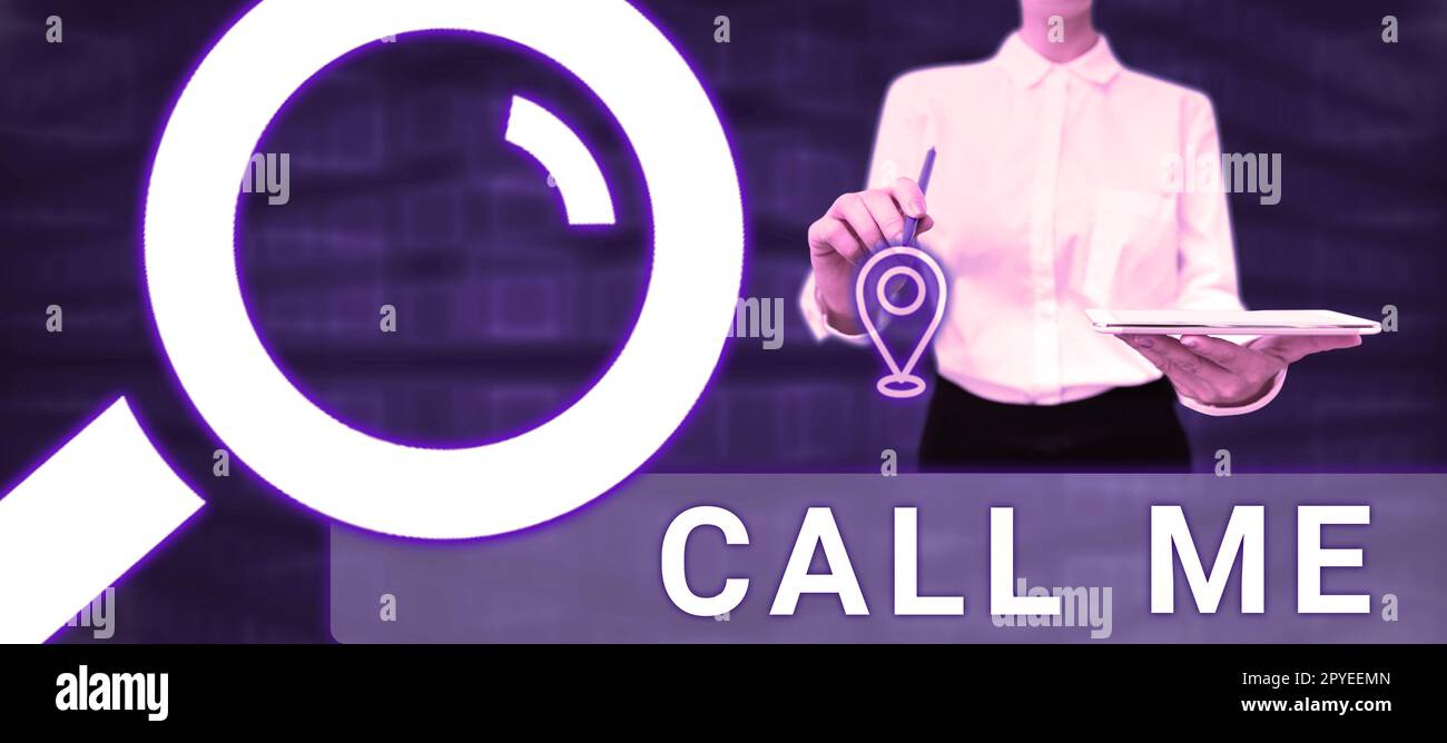 Visualizzazione concettuale Chiama utente. Concetto del Internet che chiede la comunicazione dal telefono per parlare di qualcosa Foto Stock
