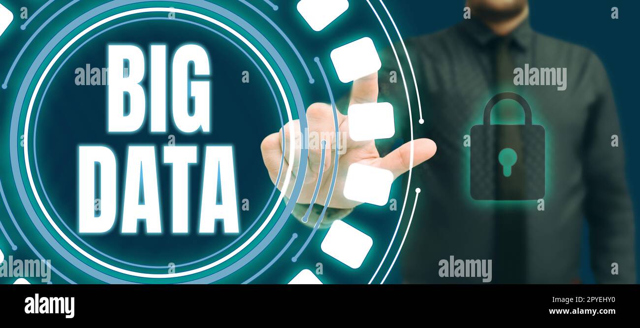 Visualizzazione concettuale dei big data. Set di foto concettuali così complessi che il software tradizionale non può affrontare con loro Foto Stock
