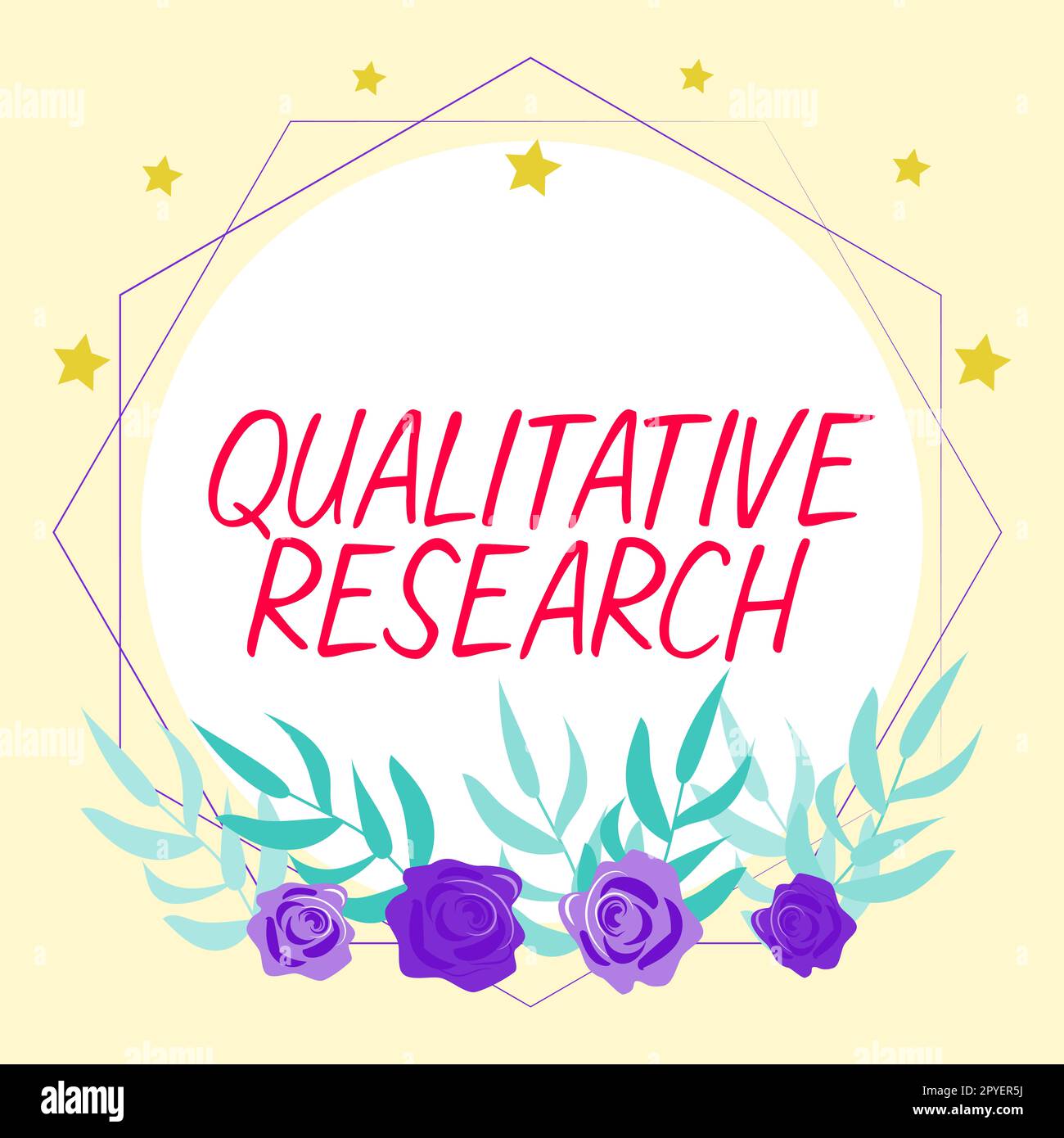 Segno di testo che mostra la ricerca qualitativa. Concetto che significa certificato per svolgere un lavoro competente con esperienza Foto Stock