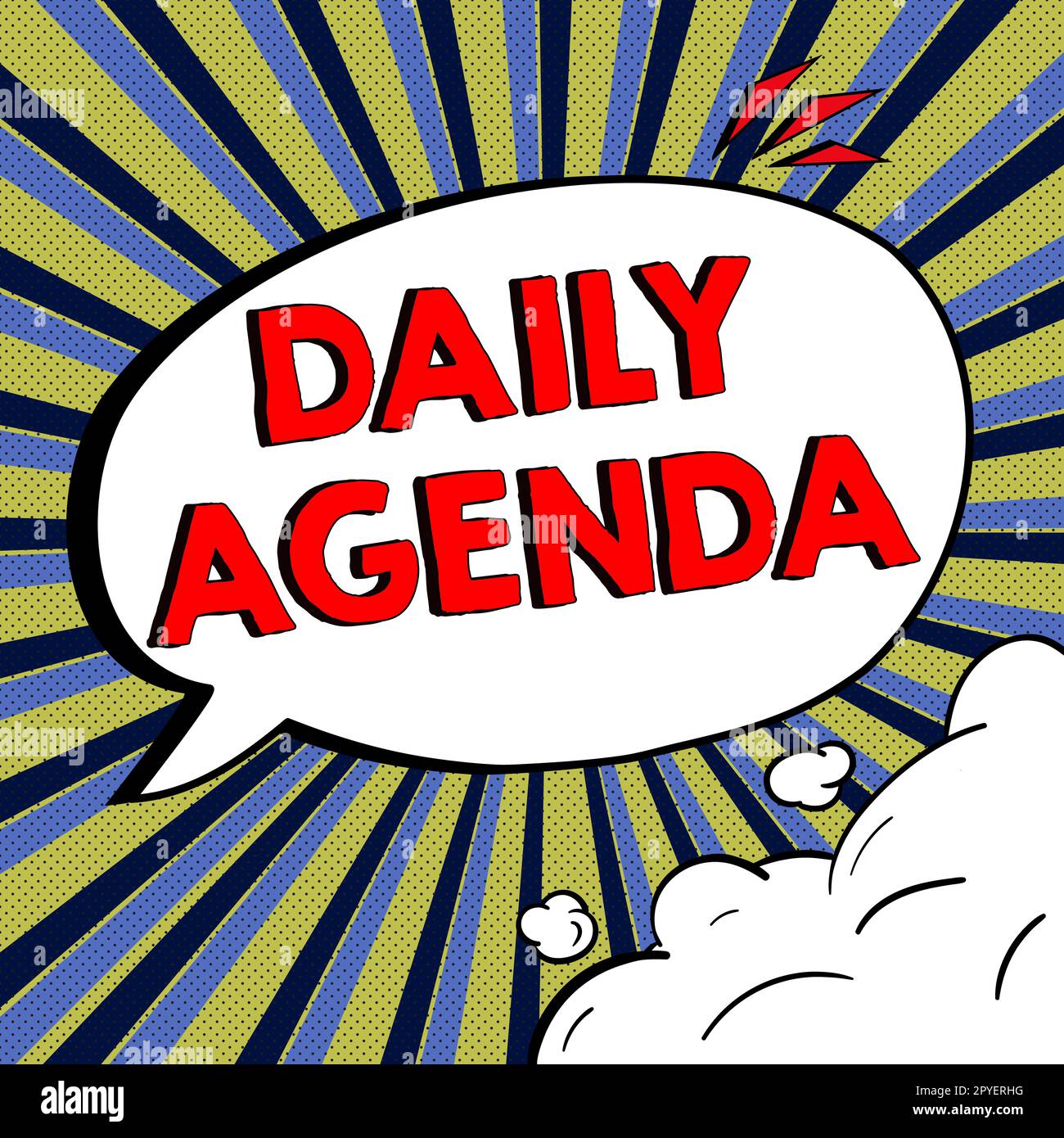 Cartello che mostra l'agenda giornaliera. Parola per fare elenco di elementi essere discusso quotidianamente o in occasione di riunione formale importante Foto Stock Cartello che mostra l'agenda giornaliera. Parola per fare elenco di elementi essere discusso quotidianamente o in occasione di riunione formale importante Foto Stock
