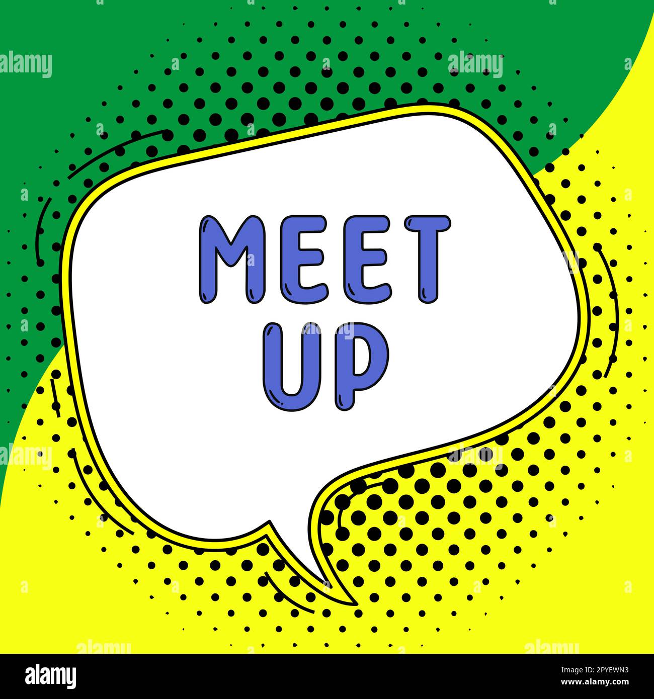 Scrittura visualizzazione testo Meet Up. Approccio aziendale riunione informale riunione di lavoro di gruppo collaborazione tra gruppi di discussione Foto Stock