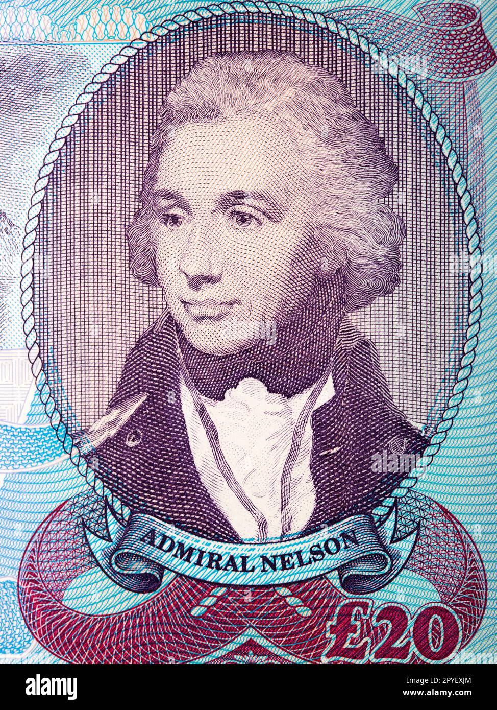 Ammiraglio Horatio Nelson un ritratto di Gibilterra Money Foto Stock