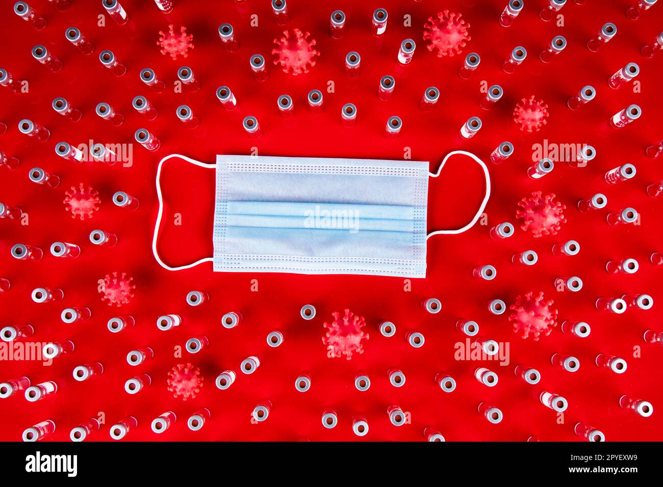 Maschera medica per la protezione contro il virus della corona, sfondo pandemico della SARS Foto Stock