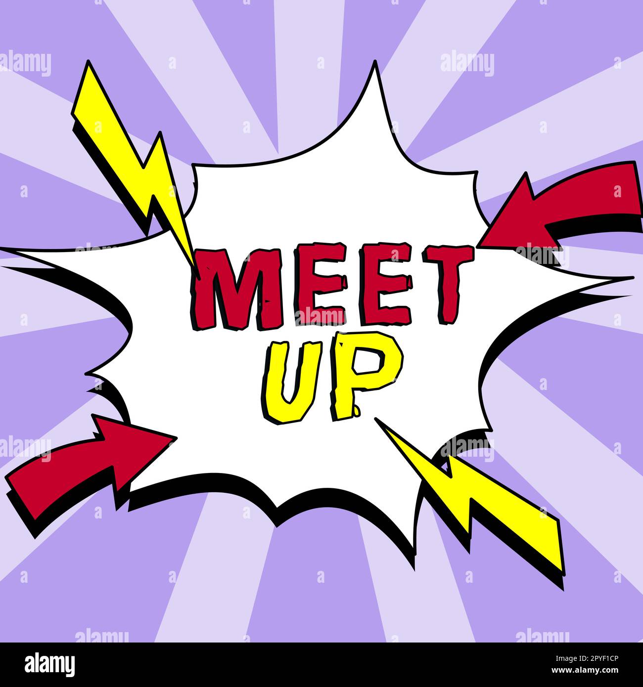 Testo scritto a mano Meet Up. Business showcase riunione informale riunione di lavoro di squadra collaborazione di gruppo di discussione Foto Stock