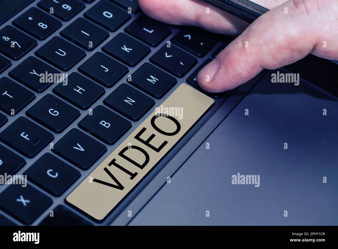 Didascalia concettuale Video. Word per la registrazione di riproduzione o trasmissione di immagini visive in movimento Foto Stock