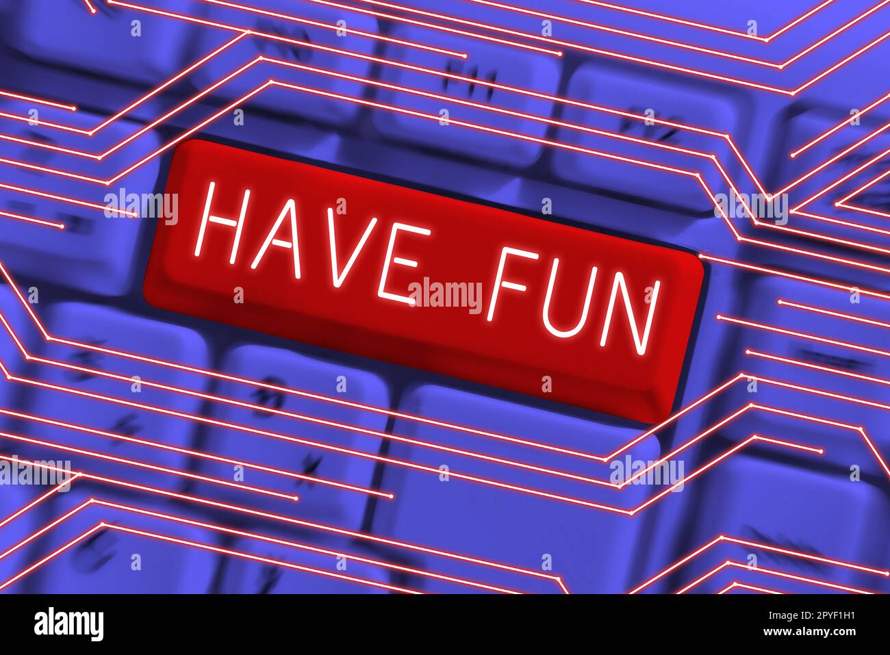 Scrittura visualizzazione testo Buon divertimento. Parola scritta su augurare a qualcuno il tempo buono e piacevole quando fanno qualcosa Foto Stock