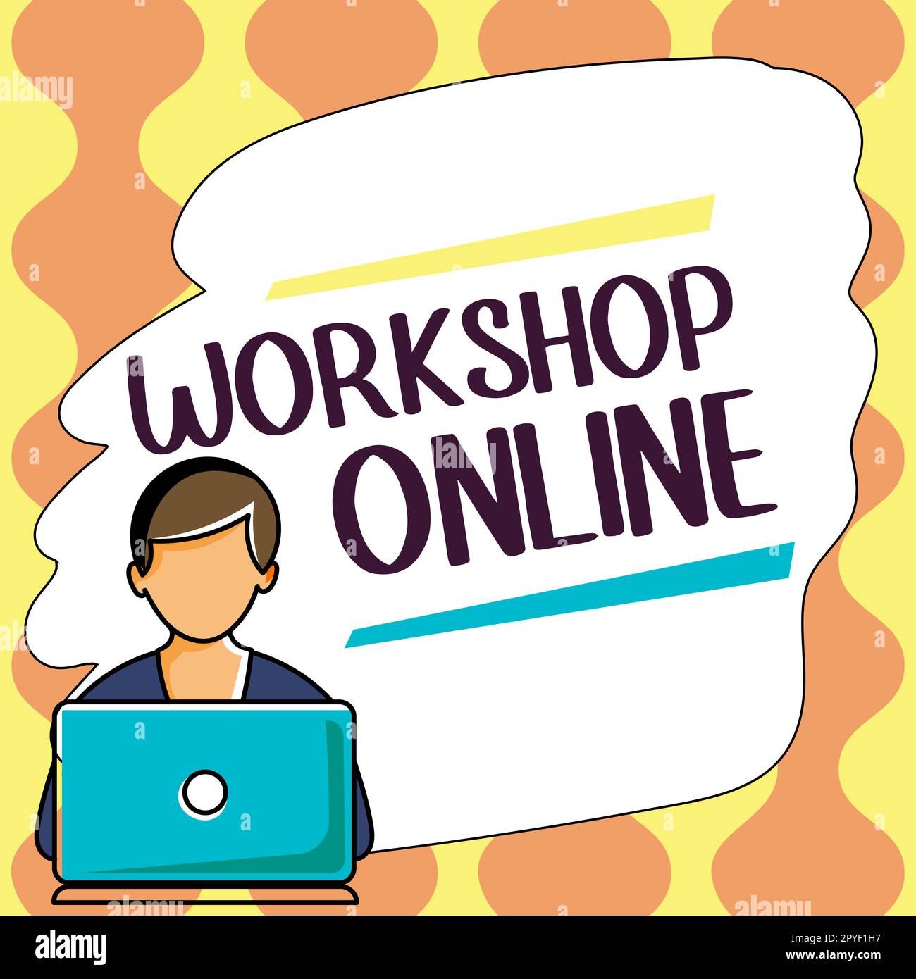 Scrivere visualizzare il testo Workshop Online. Parola per stanza o edificio in cui le merci sono fabbricate riparate Foto Stock