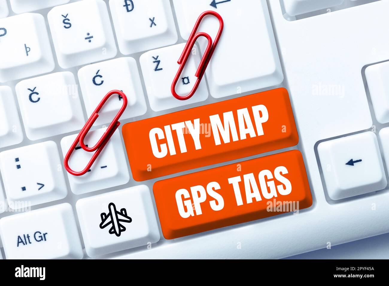 Scrittura a mano di testo Mappa della città Tag GPS. Business Concept sistema di posizionamento globale localizzazione dei luoghi nelle città Foto Stock