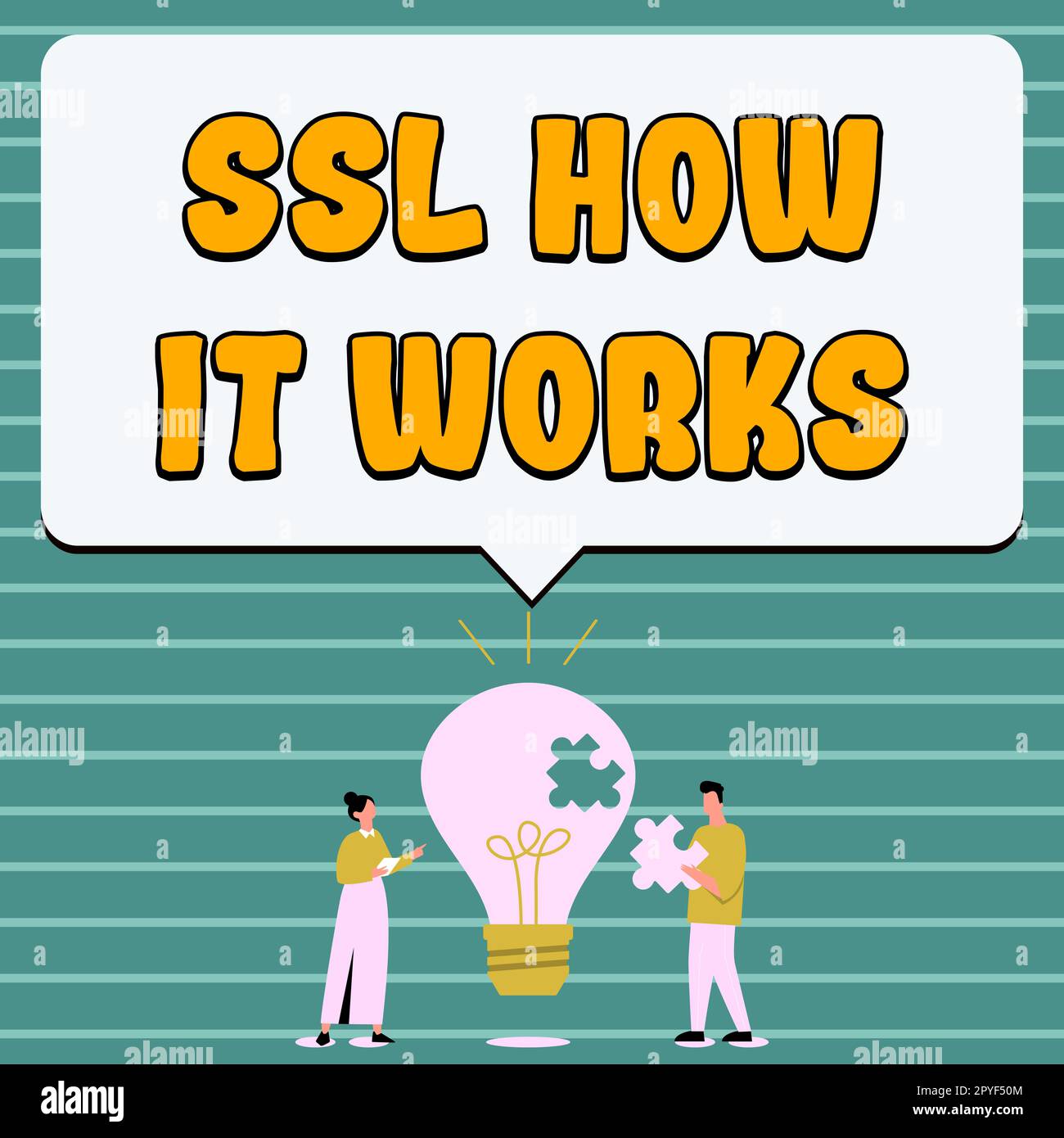 Didascalia concettuale SSL come funziona. La chiave di sessione di Business Showcase viene utilizzata per crittografare tutti i dati trasmessi Foto Stock