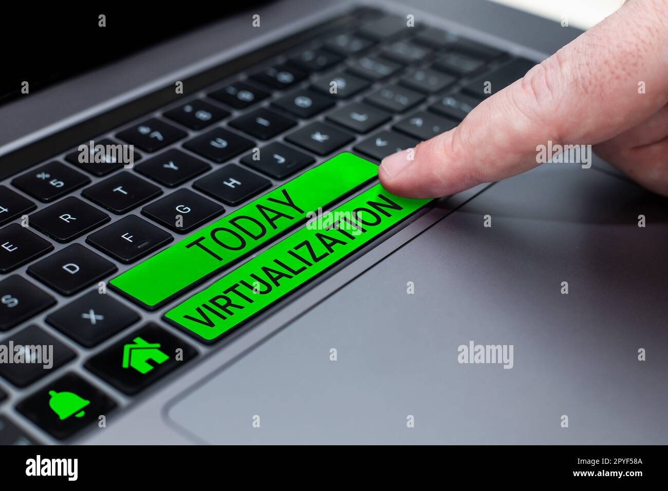 Testo che mostra Inspiration Virtualization. Panoramica aziendale applicazione dell'ambiente virtuale ai giochi per computer Foto Stock