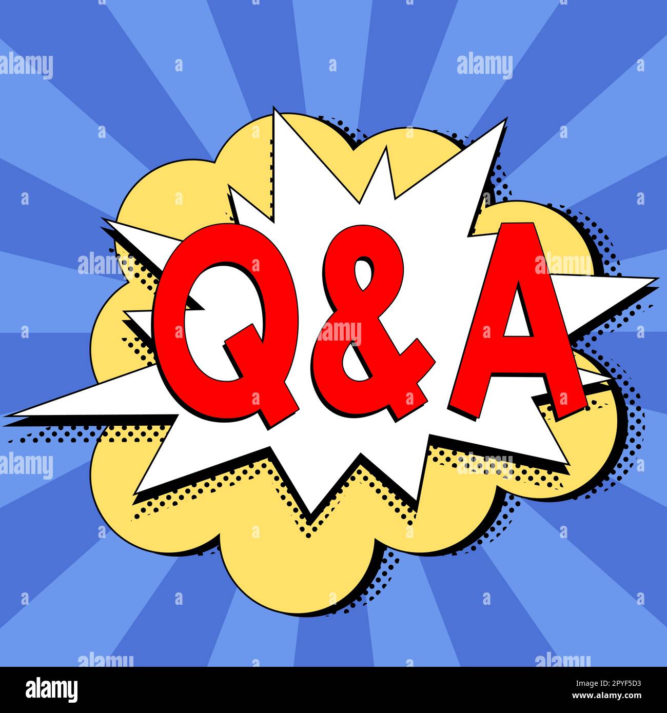 Mostra il cartello Q A. vetrina aziendale definita come domande e risposte Foto Stock