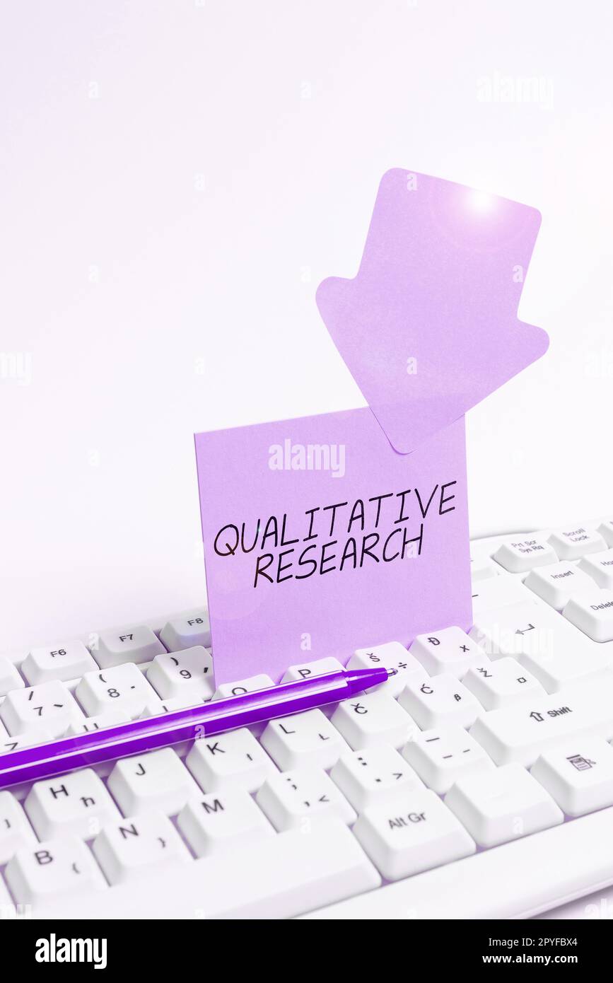 Scrittura a mano testo Ricerca qualitativa. Business Concept certificato per svolgere un lavoro competente con esperienza Foto Stock