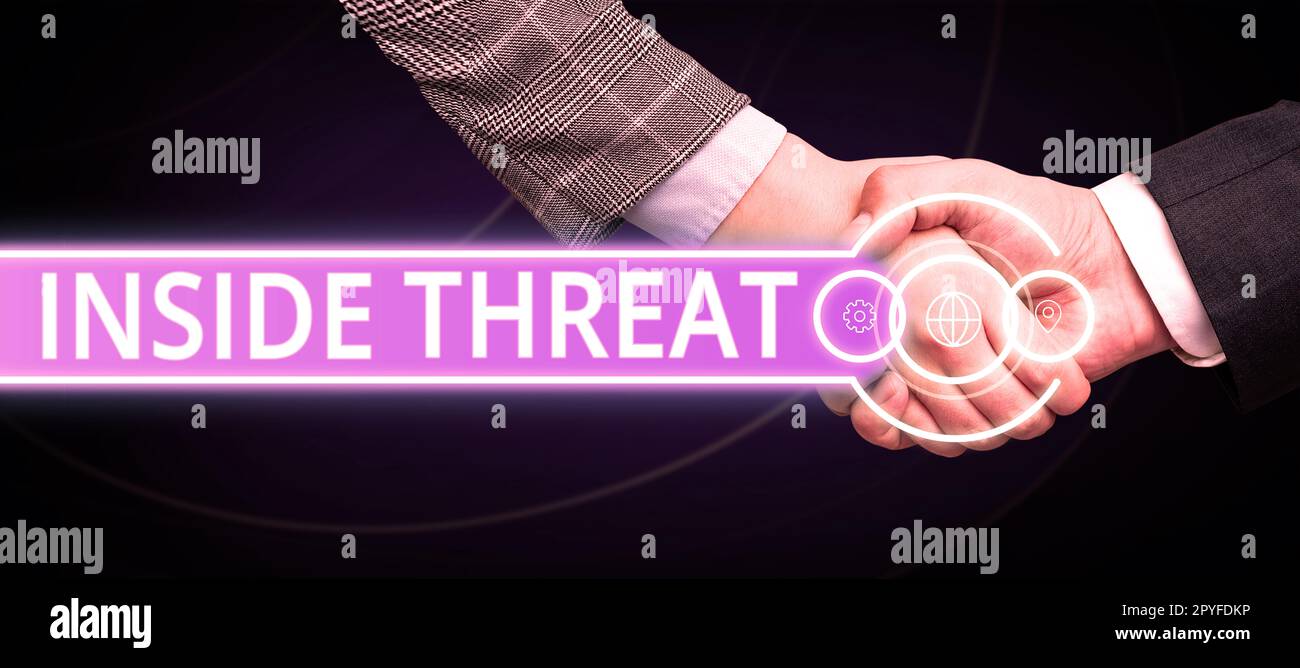Ispirazione che mostra il segno all'interno della minaccia. Foto concettuale informazioni che solo un addetto all'interno avrebbe informazioni reali Foto Stock