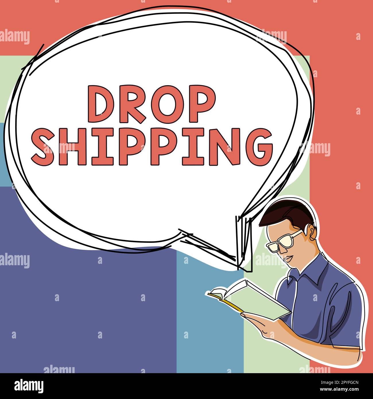 Cartello con la scritta Drop Shipping. Parola per inviare le merci da un produttore direttamente a un cliente anziché al rivenditore Foto Stock
