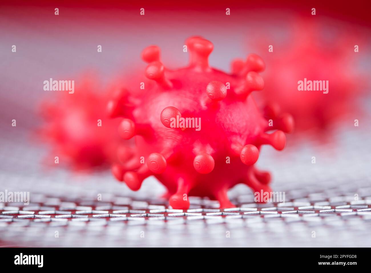 Cellule virali, sfondo epidemico di coronavirus Foto Stock