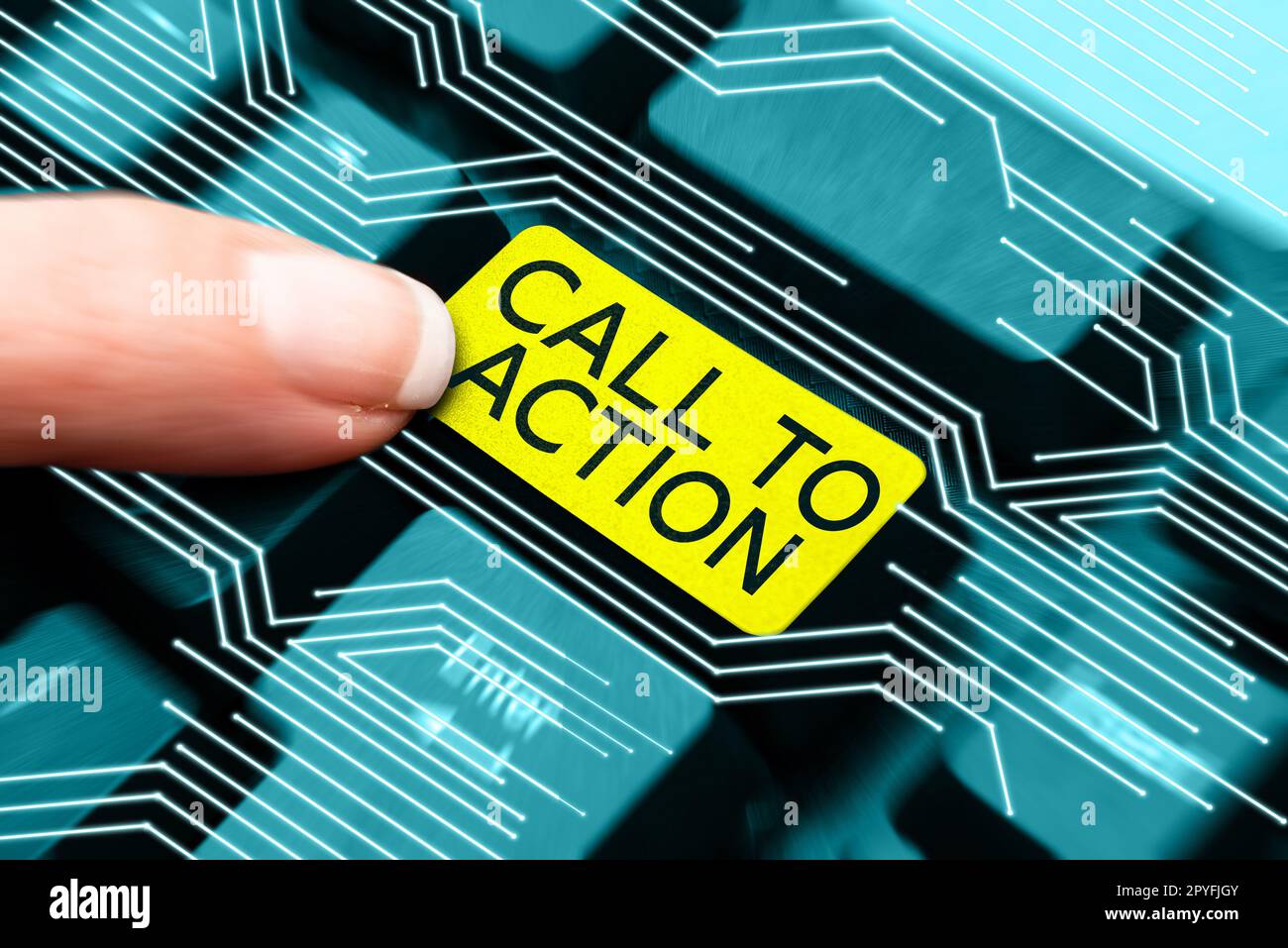 Scrittura di testo Call to Action. Parola per incoraggiare la decisione mossa per far progredire la strategia di successo Foto Stock