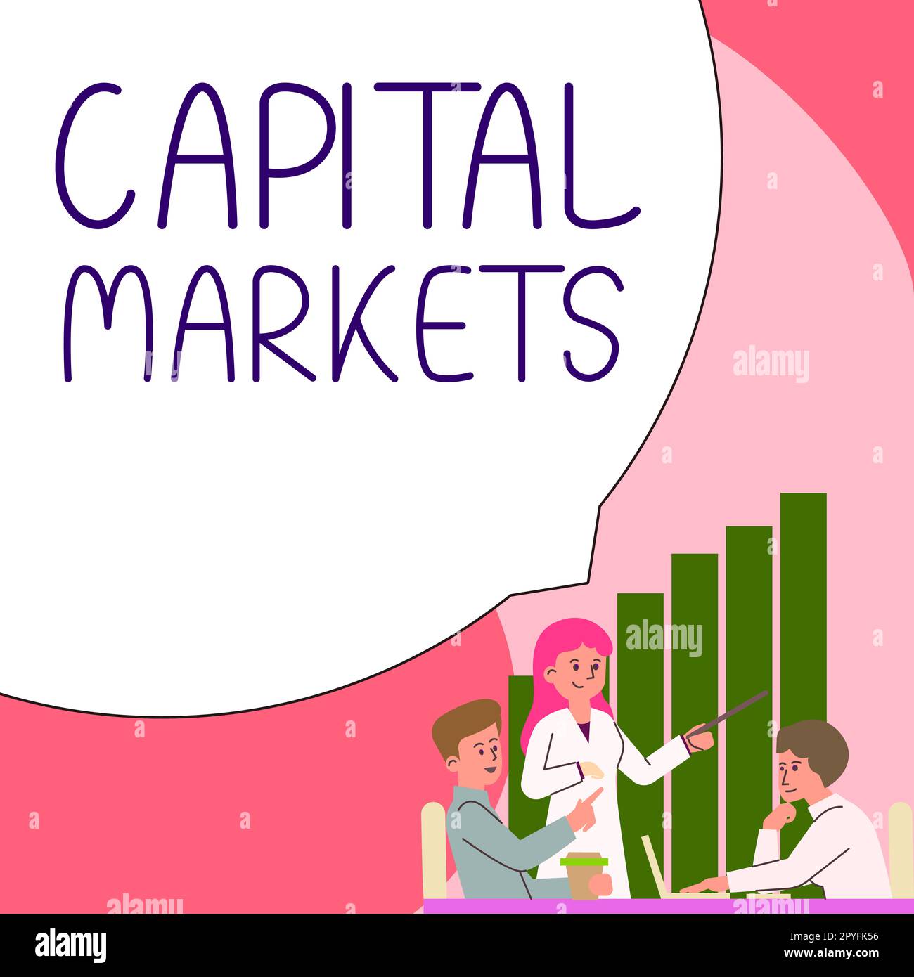 Scrittura a mano segno Capital Markets. Business Concept consente alle aziende di raccogliere fondi fornendo sicurezza di mercato Foto Stock