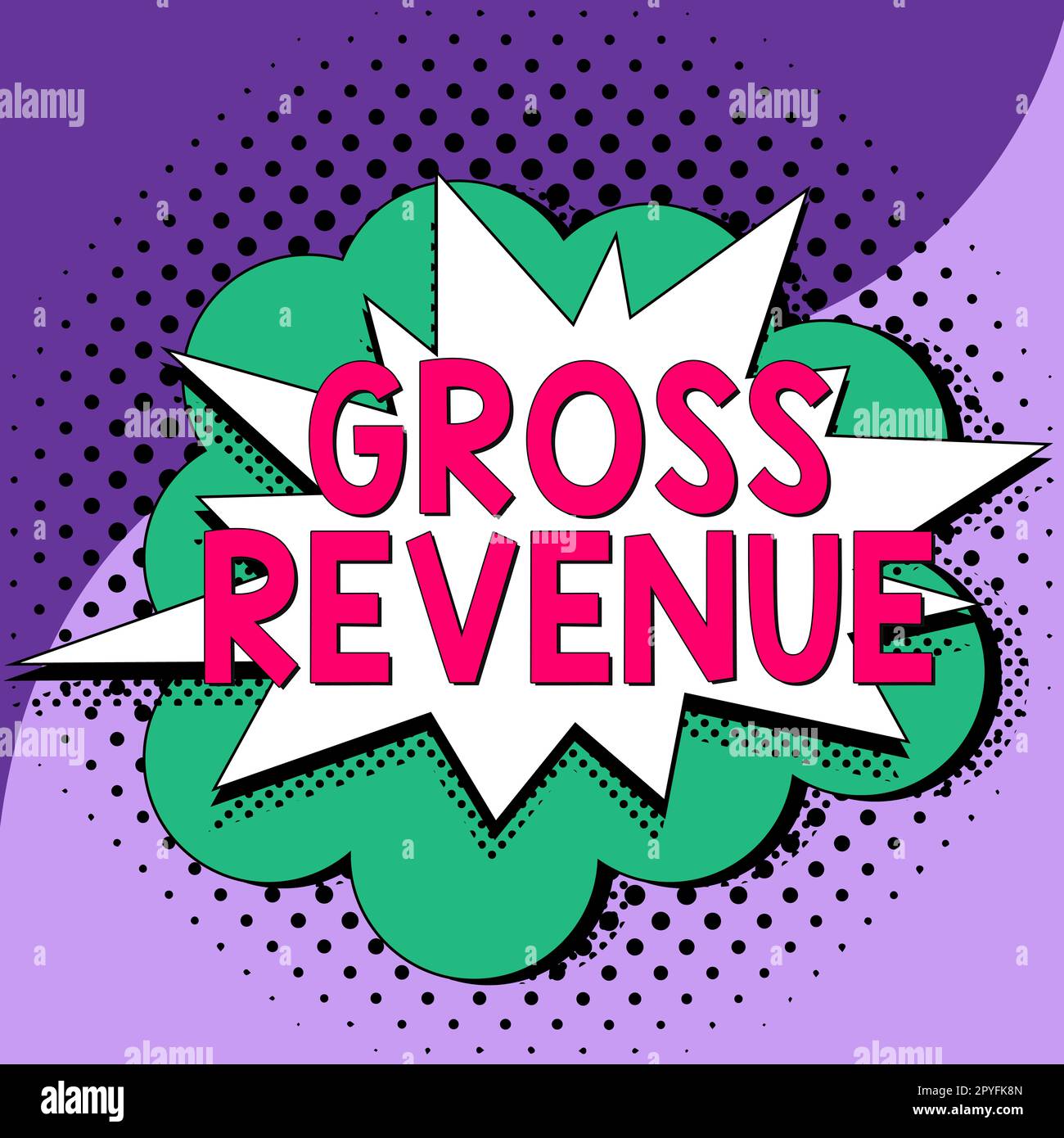 Testo scritto a mano fatturato lordo. Parola per il valore totale di tutto ciò che viene prodotto nel paese Foto Stock