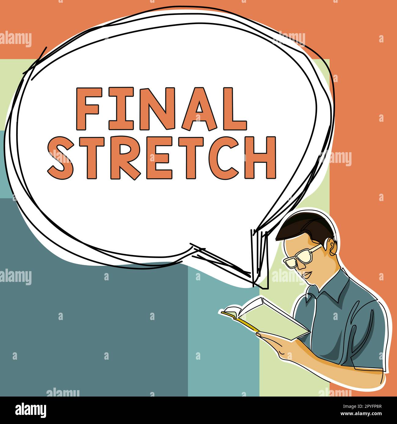 Didascalia concettuale estensione finale. Foto concettuale ultima tappa finale finale finale finale finale finale anno finale Foto Stock