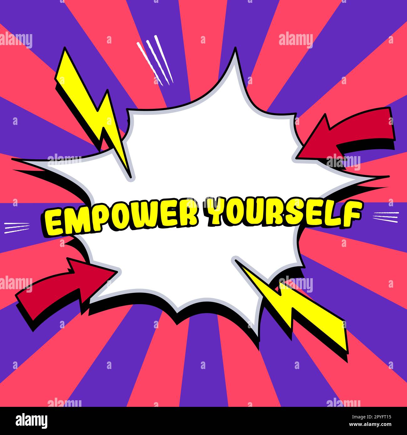 Cartello di testo che mostra Empower Yourself. Concetto del Internet che prende il controllo delle scelte positive di regolazione degli obiettivi di vita Foto Stock