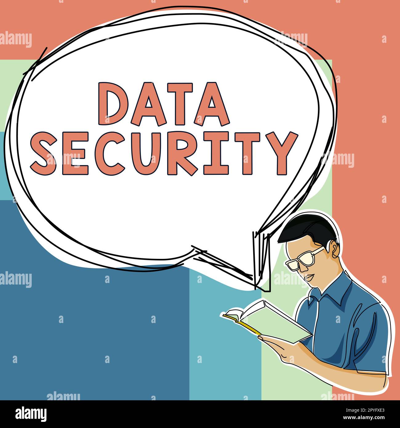 Didascalia concettuale sicurezza dei dati. Word for Confidentiality Backup di crittografia del disco protezione della password Foto Stock