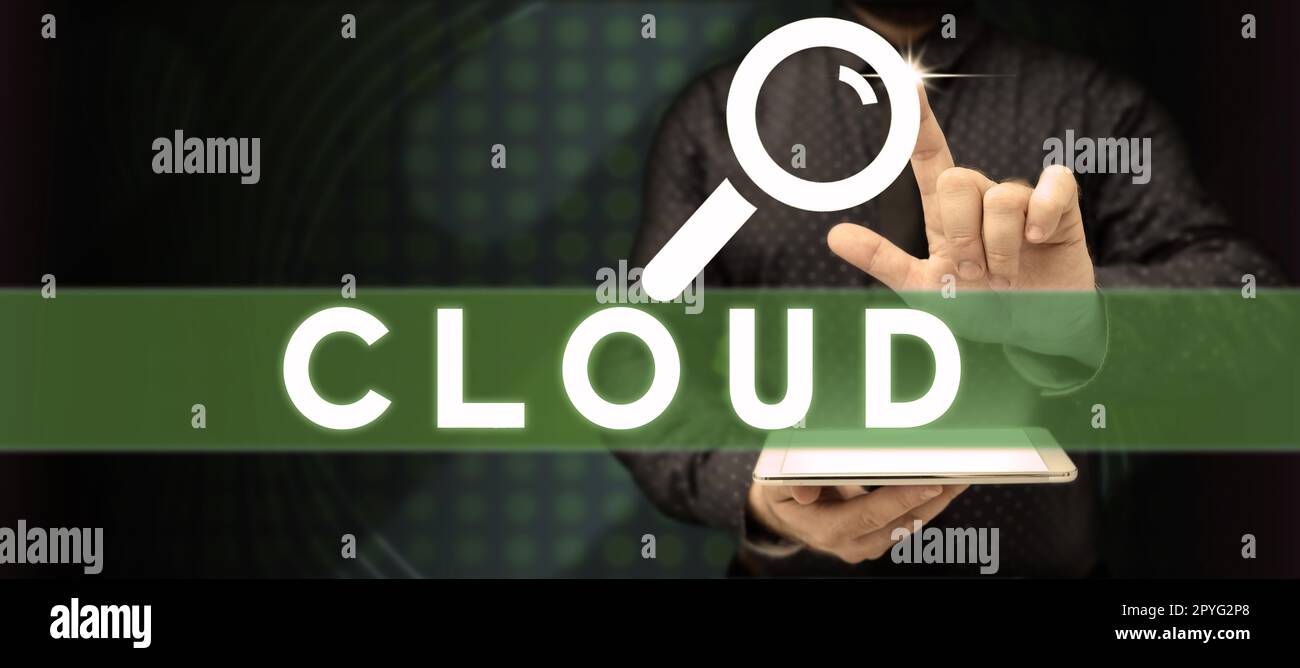 Didascalia concettuale Cloud. Concetto che significa massa visibile di vapore acqueo condensato che galleggia nell'atmosfera Foto Stock