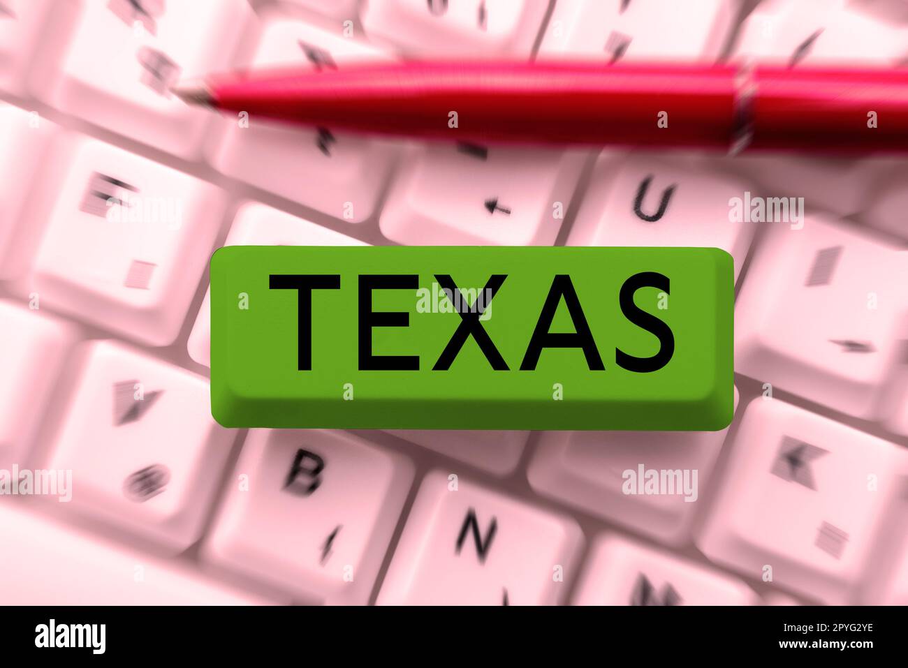 Scrittura a mano Texas. Parola per uno stato nella regione centro-meridionale degli Stati Uniti Foto Stock