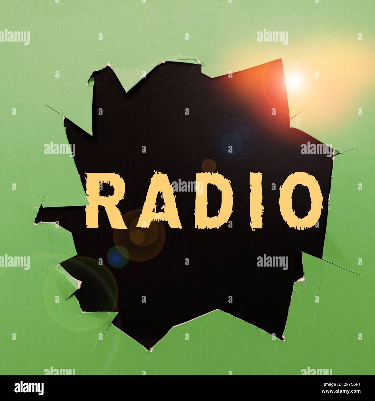 Scrittura visualizzazione testo radio. Business idea trasmissione ricezione onde elettromagnetiche che trasportano messaggi sonori Foto Stock