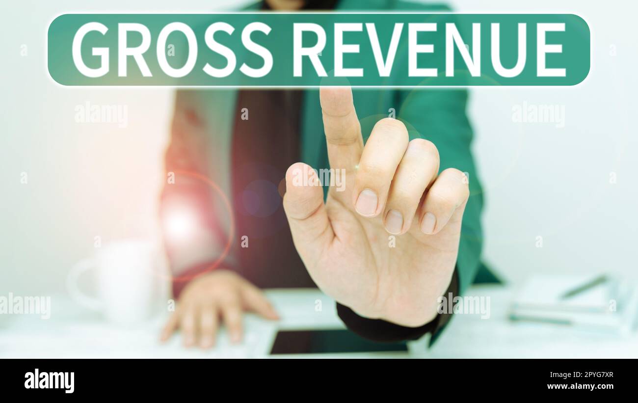 Testo che mostra il fatturato lordo dell'ispirazione. Business concept valore totale di tutto ciò che viene prodotto nel paese Foto Stock