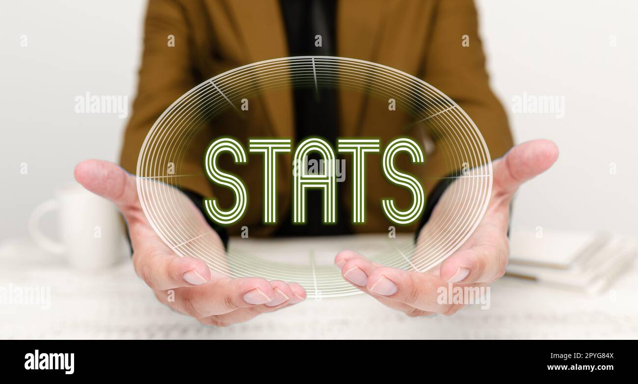 Statistiche di scrittura a mano del testo. Pratica di concetto aziendale o scienza della raccolta e dell'analisi di dati numerici Foto Stock