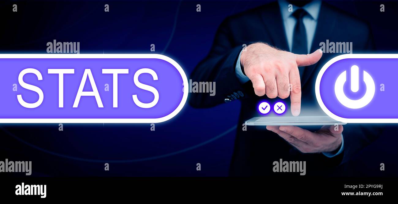 Statistiche di visualizzazione dei segnali. Panoramica aziendale pratica o scienza della raccolta e dell'analisi dei dati numerici Foto Stock