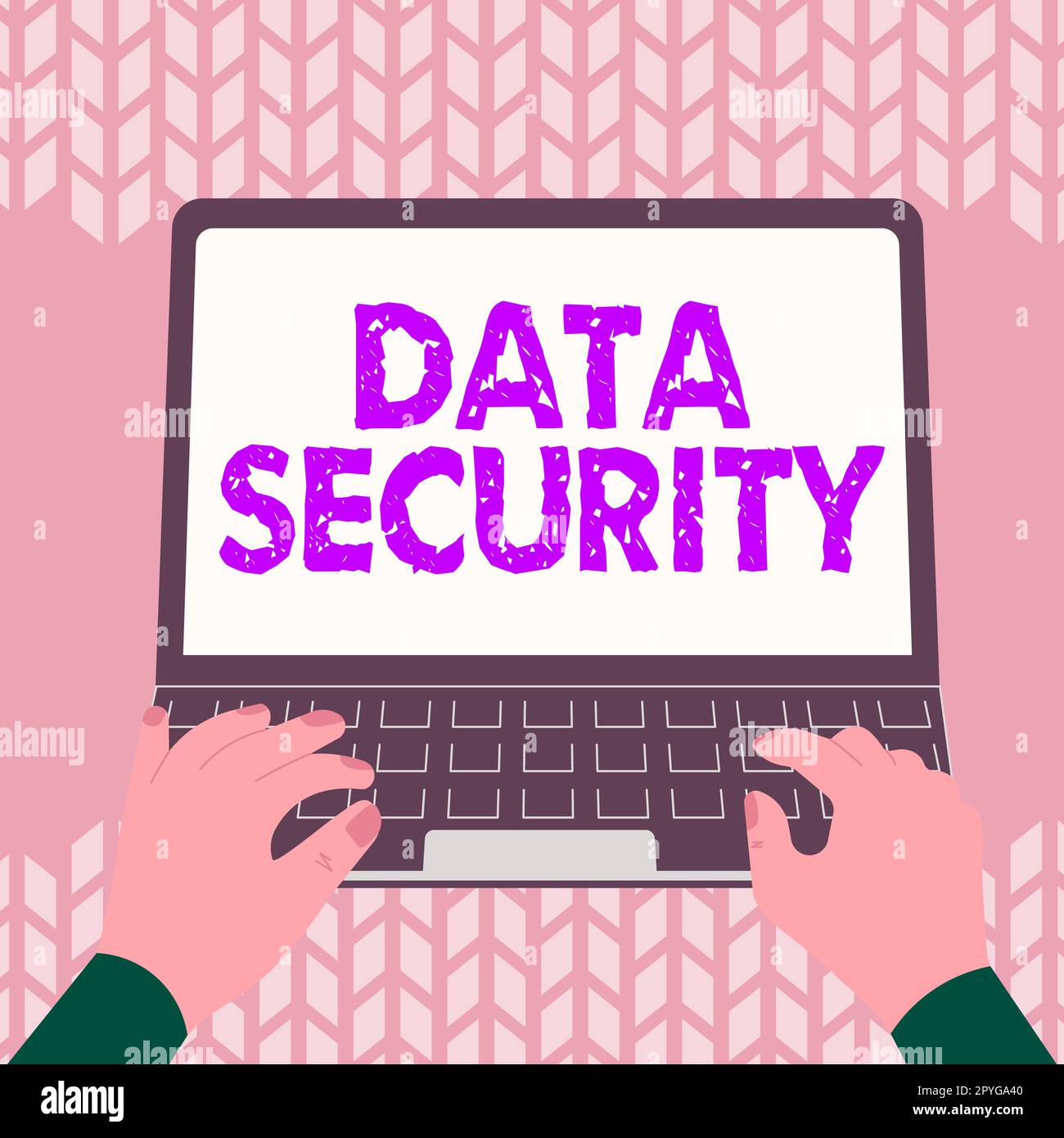 Scrittura manuale sicurezza dei dati. Word scritto su Confidentiality Disk Encryption Backup Password Shielding Foto Stock