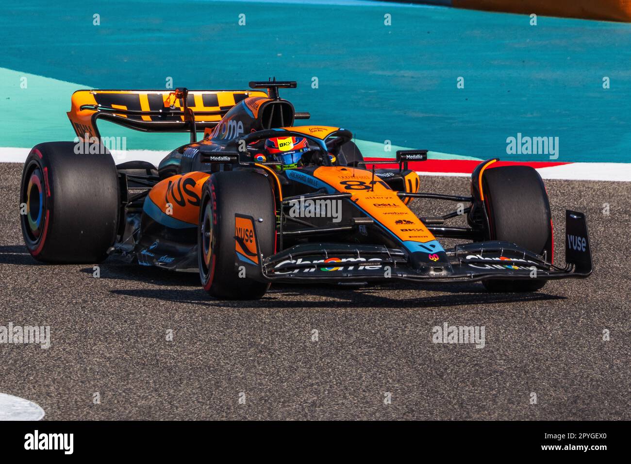 MANAMA, BAHRAIN, circuito di Sakhir, 3. Marzo 2023: #81, Oscar PIASTRI, AUS, McLaren F1 Team, durante il Gran Premio di Formula uno del Bahrain al Bahrain Int Foto Stock