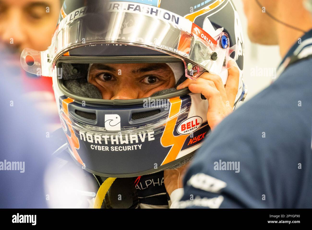 MANAMA, BAHRAIN, circuito di Sakhir, 3. Marzo 2023: N. 21, Nick de VRIES, NDL, Scuderia Alpha Tauri, AT04, Durante il Gran Premio di Formula uno del Bahrain al Th Foto Stock