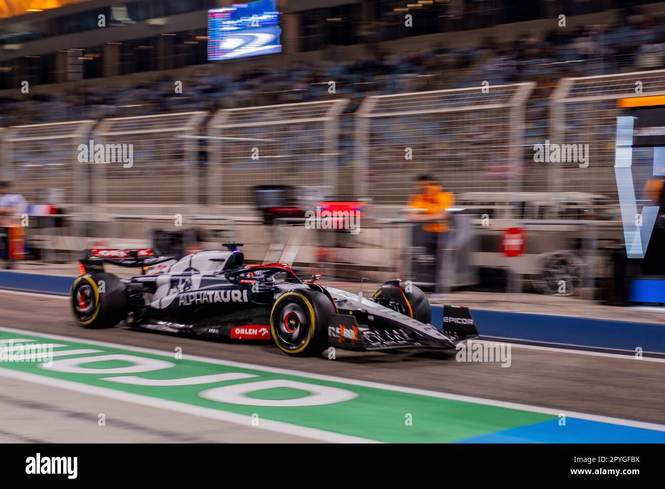 MANAMA, BAHRAIN, circuito di Sakhir, 3. Marzo 2023: N. 21, Nick de VRIES, NDL, Scuderia Alpha Tauri, AT04, Durante il Gran Premio di Formula uno del Bahrain al Th Foto Stock