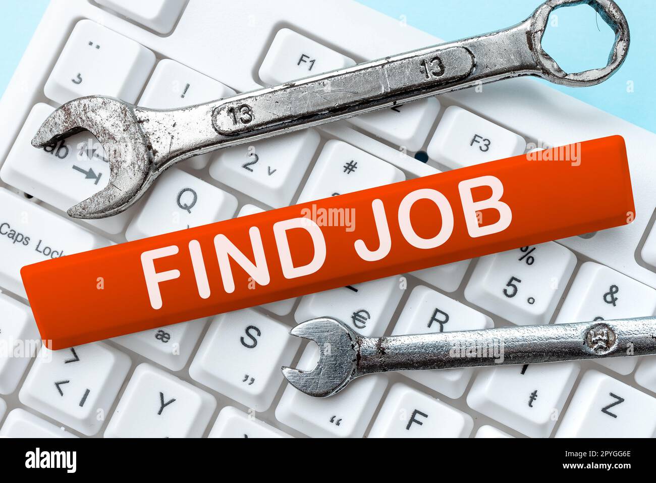 Testo che mostra ispirazione trova lavoro. Parola per un atto di persona per trovare o cercare lavoro adatto per la sua professione Foto Stock