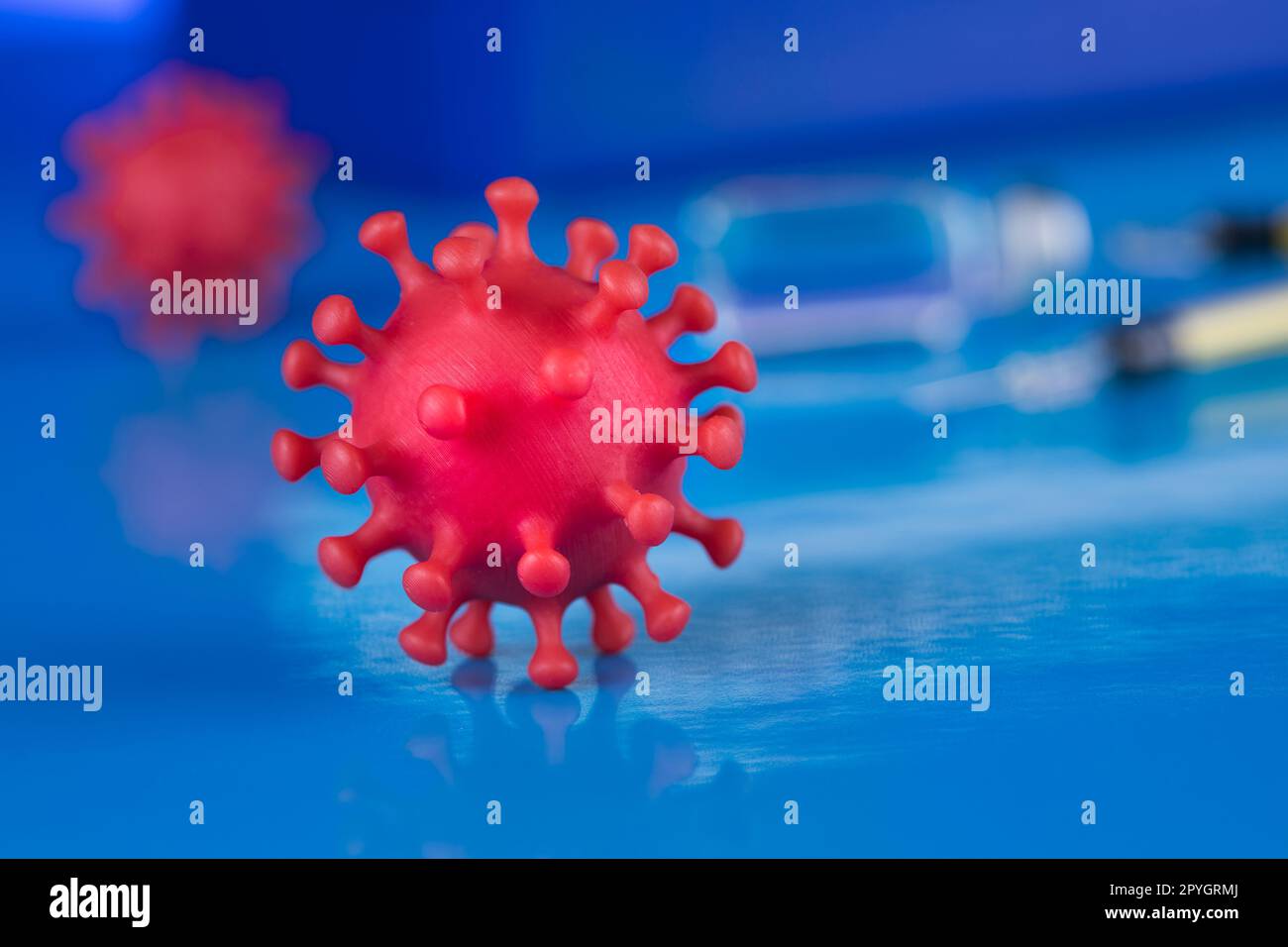 Primo piano del virus, SARS, sfondo pandemia di coronavirus Foto Stock