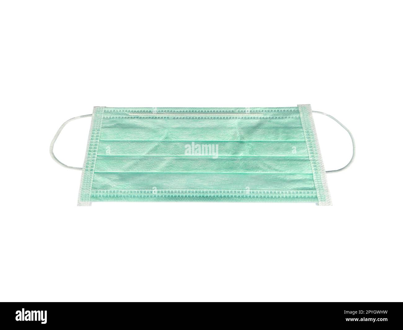 Maschera del medico e protezione del virus corona isolata su sfondo bianco Foto Stock