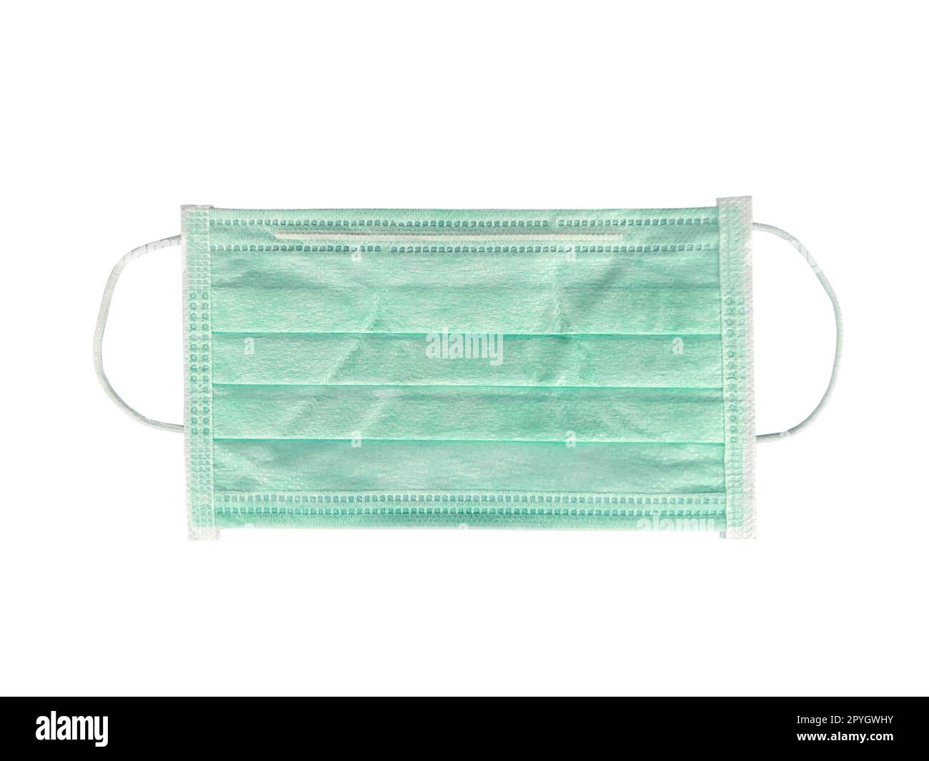 Maschera del medico e protezione del virus corona isolata su sfondo bianco Foto Stock