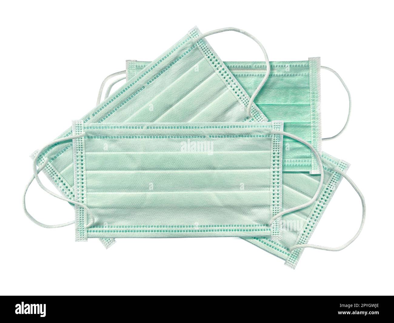 Maschera del medico e protezione del virus corona isolata su sfondo bianco Foto Stock